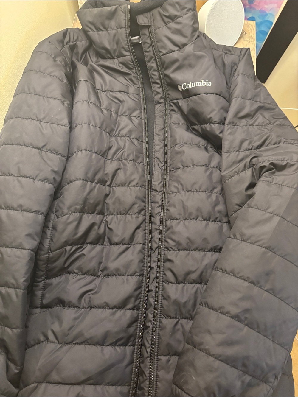 Columbia Black Quilted Packable Jacket